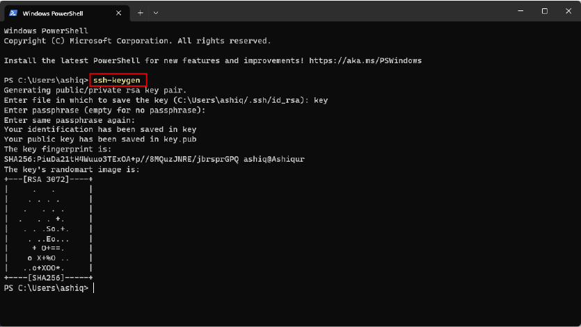 SSH keygen in Powershell