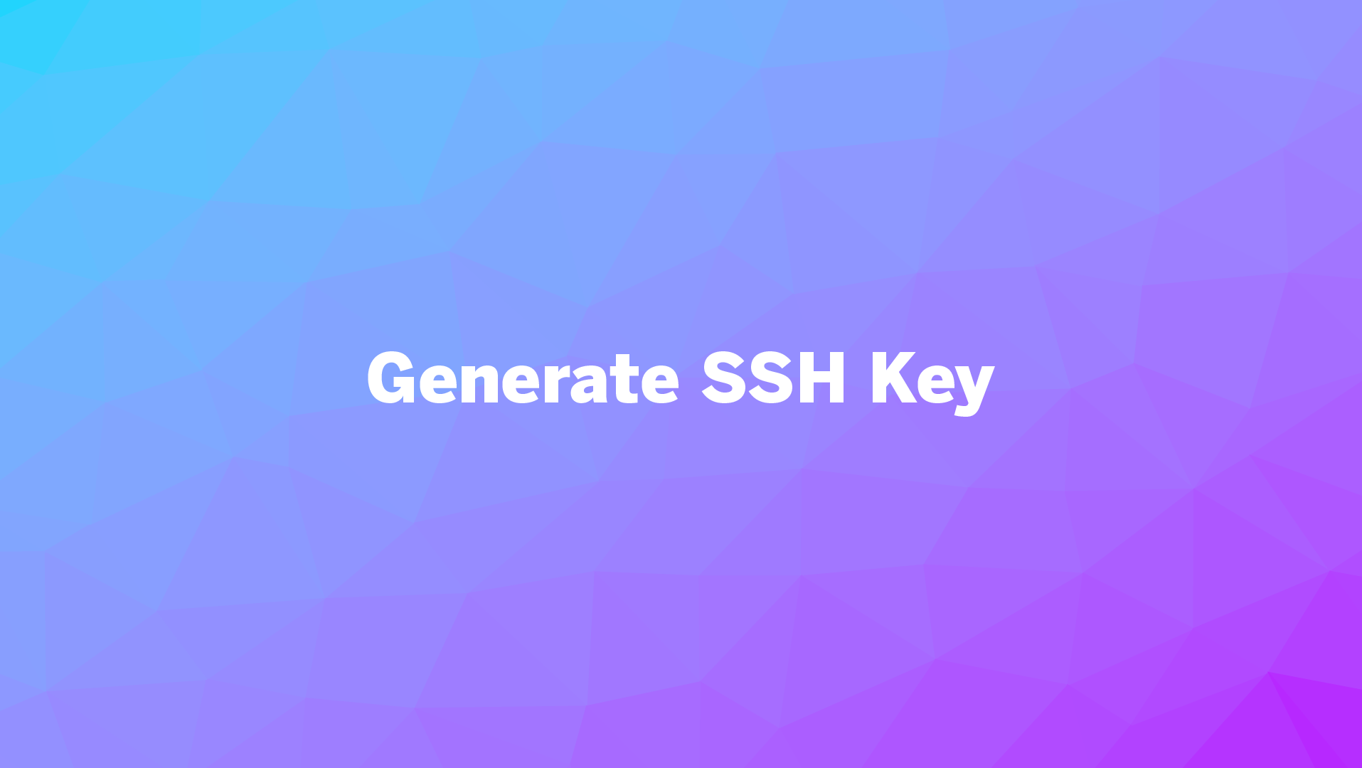 Generate ssh key