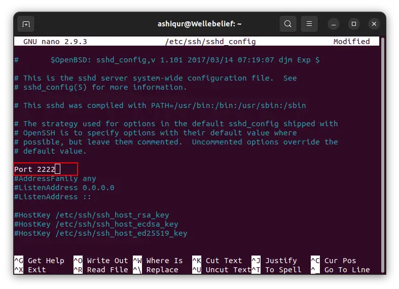 change SSH port on Linux VPS