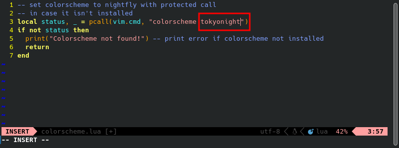Setting colorscheme with protected calls