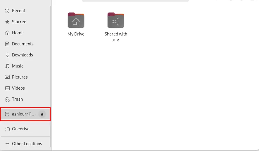 Google drive fiels on Gnome file manager