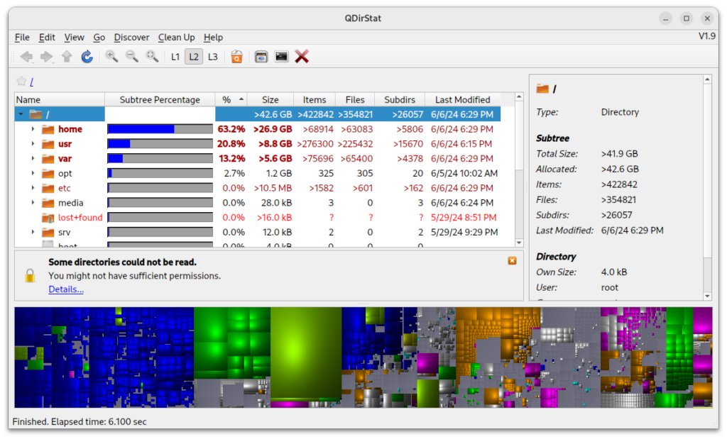 qcdirstat user interface